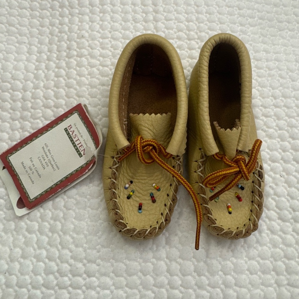 Kids Tan Moccasins
